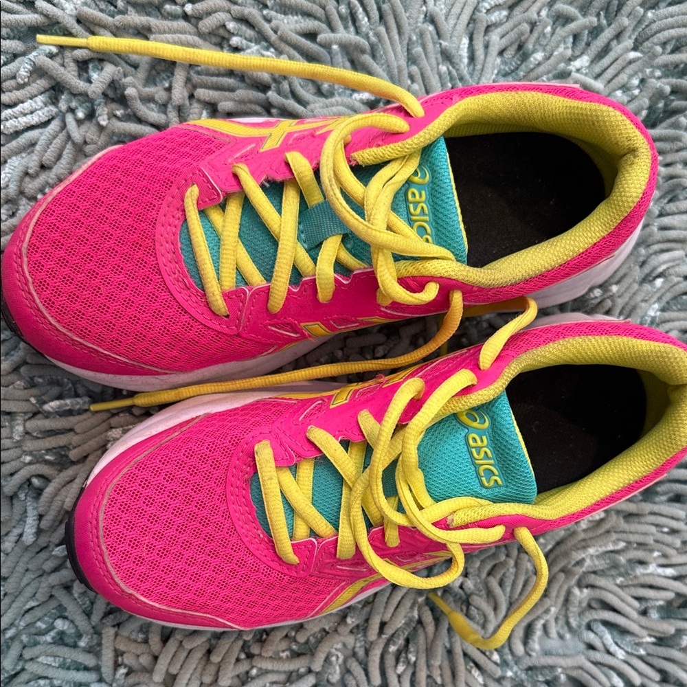 Asics Vibrant Pink and Yellow Sneakers